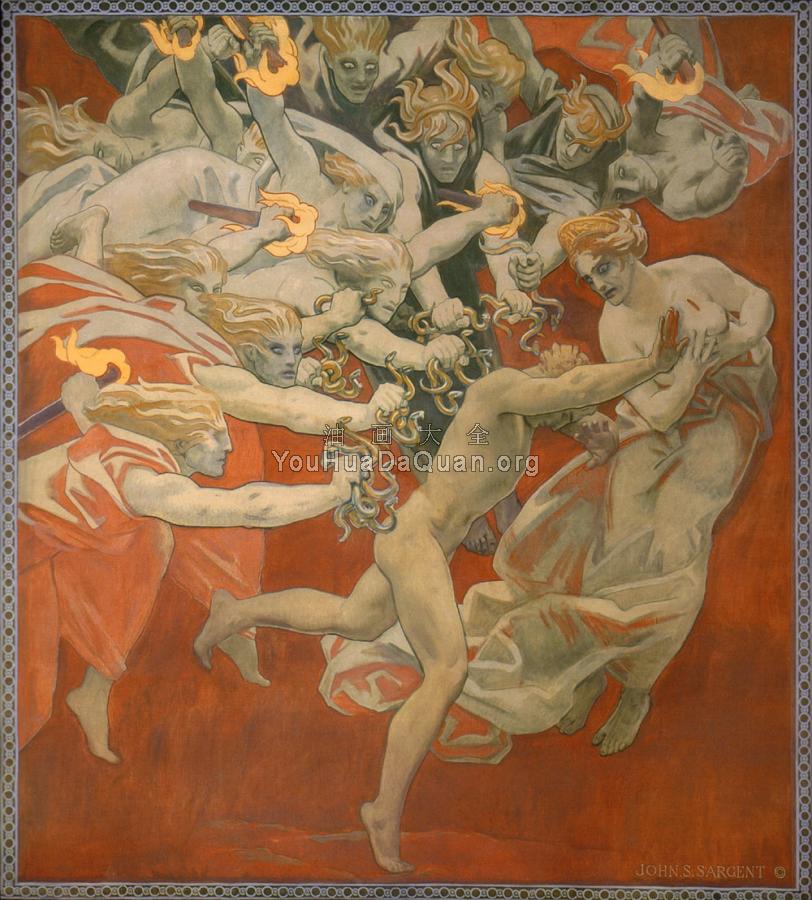 Orestes Pursued by the Furies - 约翰·辛格·萨金特